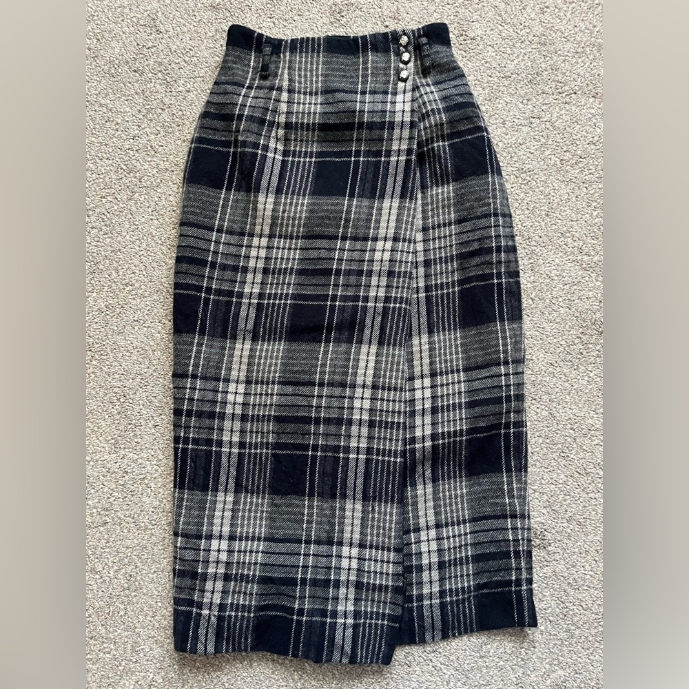 Vintage Lauren Ralph Lauren Tartan Wool Skirt (4P)